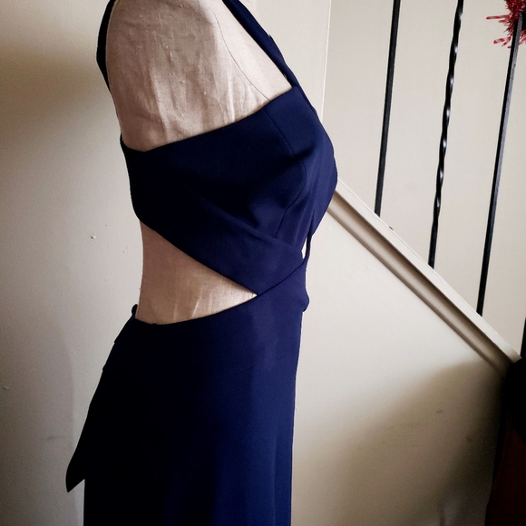 Navy Blue Cutout Dress - Picture 3 of 5